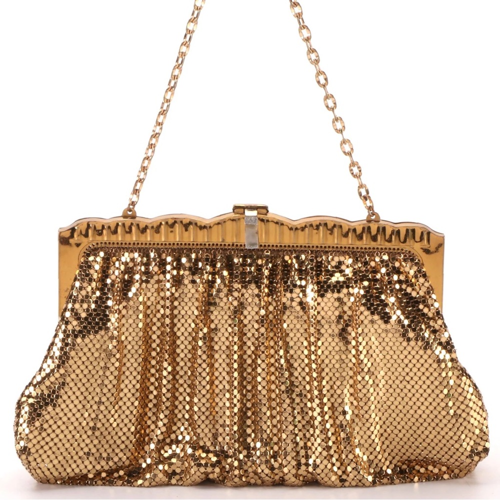 Whiting and Davis Goldtone Metal Mesh Evening Bag